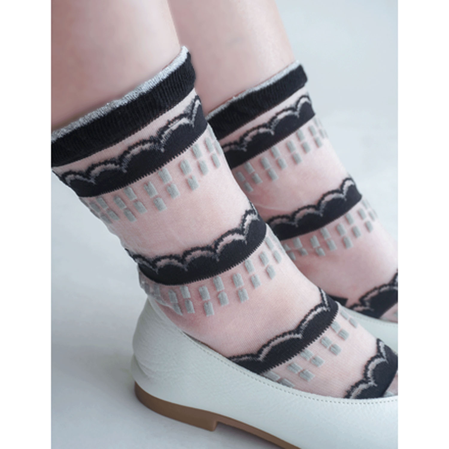 北欧調  幾何学   シースルーソックス【在庫限り】 - 画像5