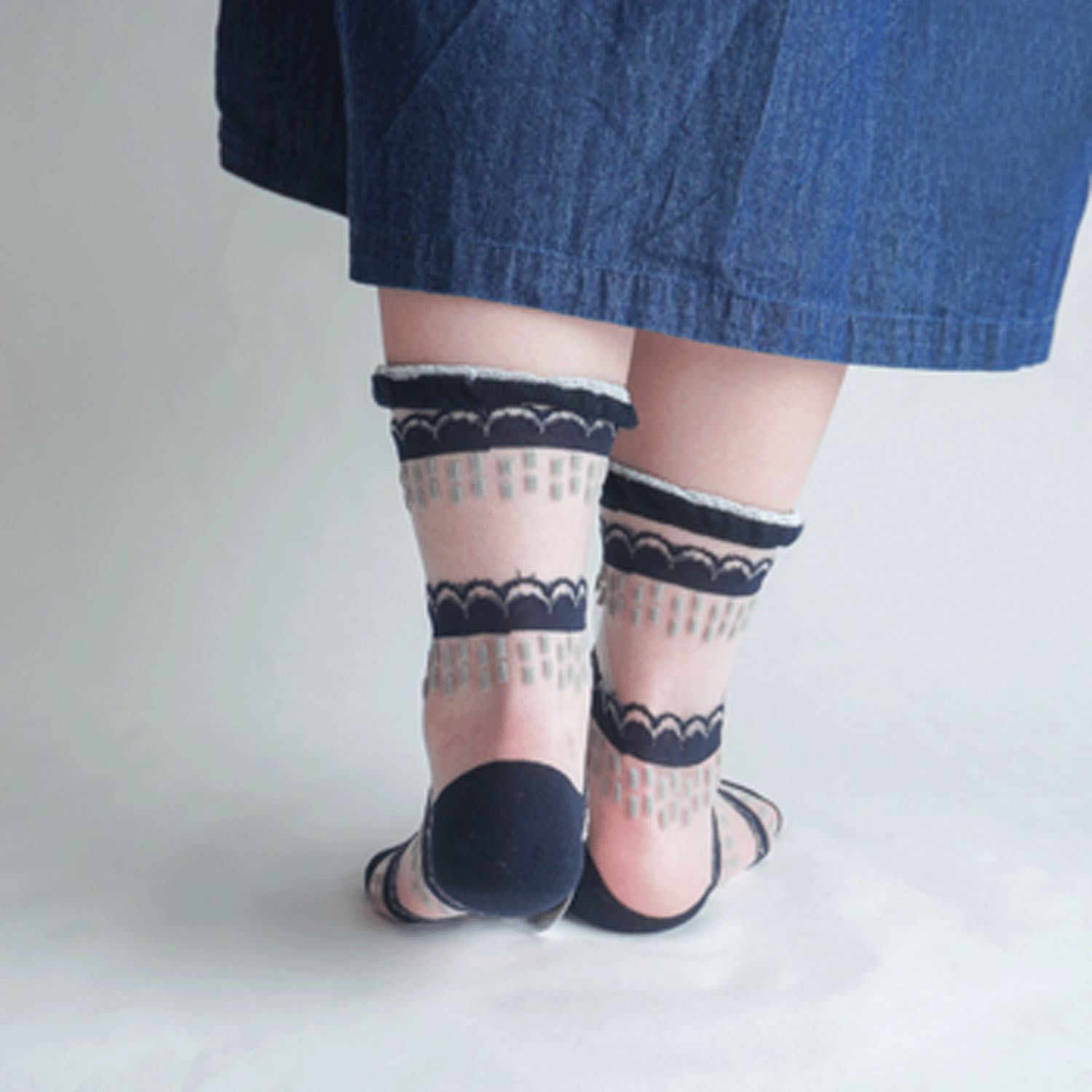 北欧調  幾何学   シースルーソックス【在庫限り】 - 画像8