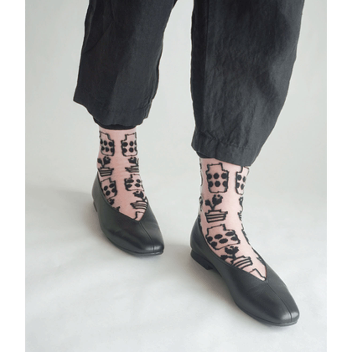 北欧調  花瓶柄  シースルーソックス【在庫限り】 - 画像9