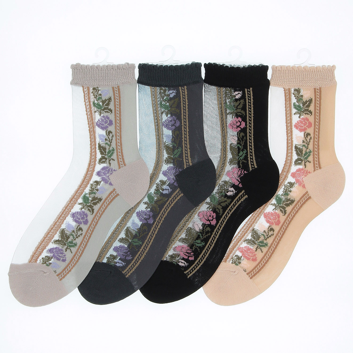 シースルーソックス バラストライプ - 画像1