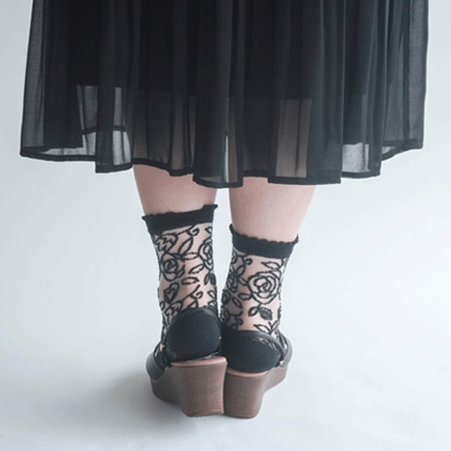 大人気★シースルーソックス レース薔薇柄 - 画像12