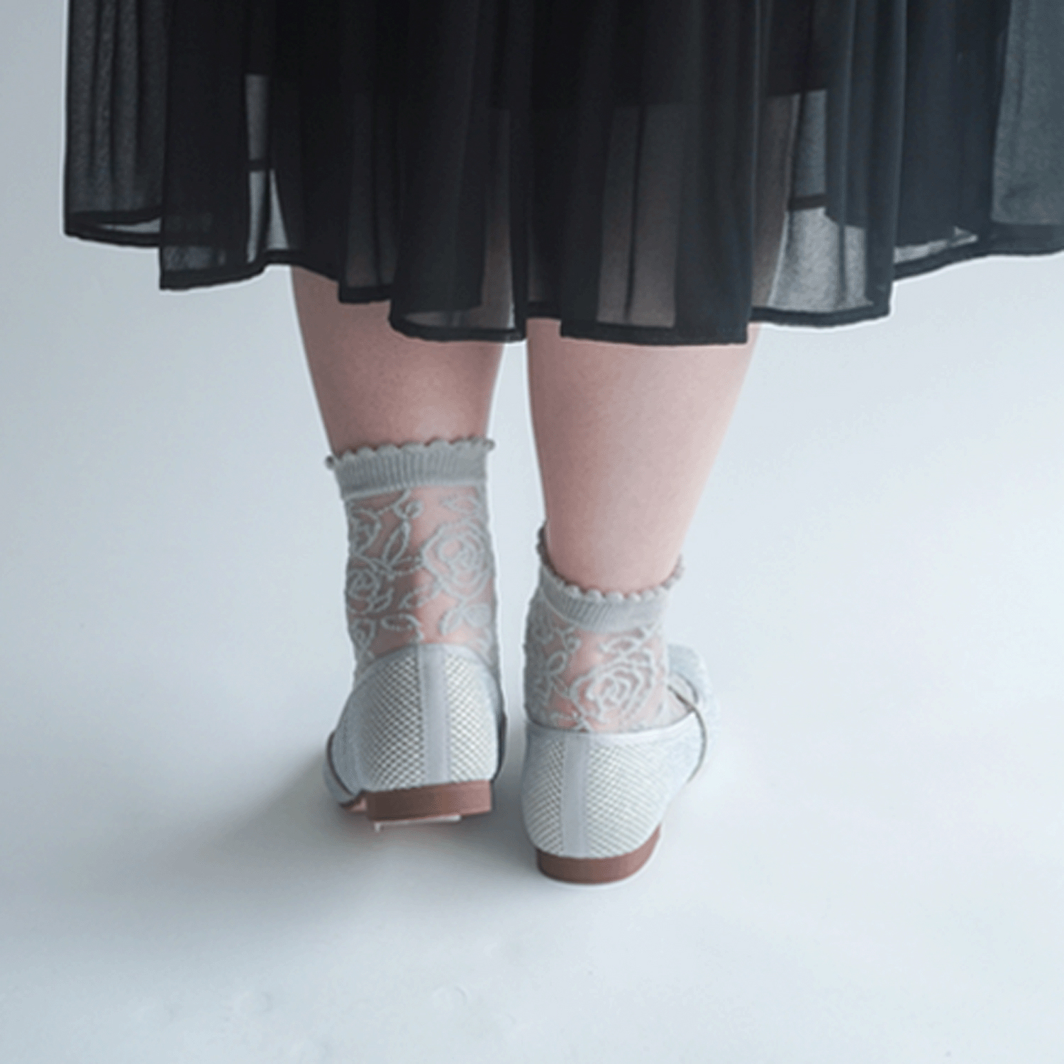 大人気★シースルーソックス レース薔薇柄 - 画像7