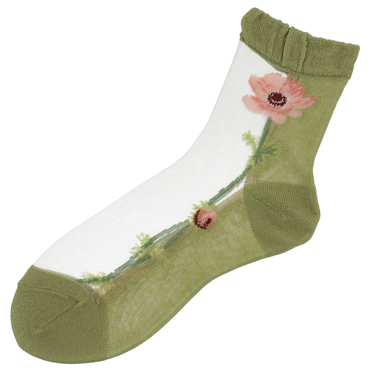 シースルーソックス シルク混 一輪アネモネ★26SS新色あり - 画像15