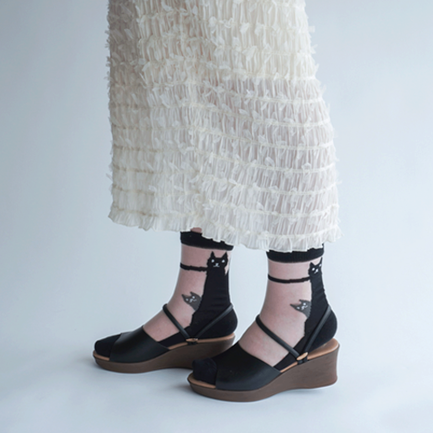 大人気★シースルーソックス 後ろ猫柄 - 画像6