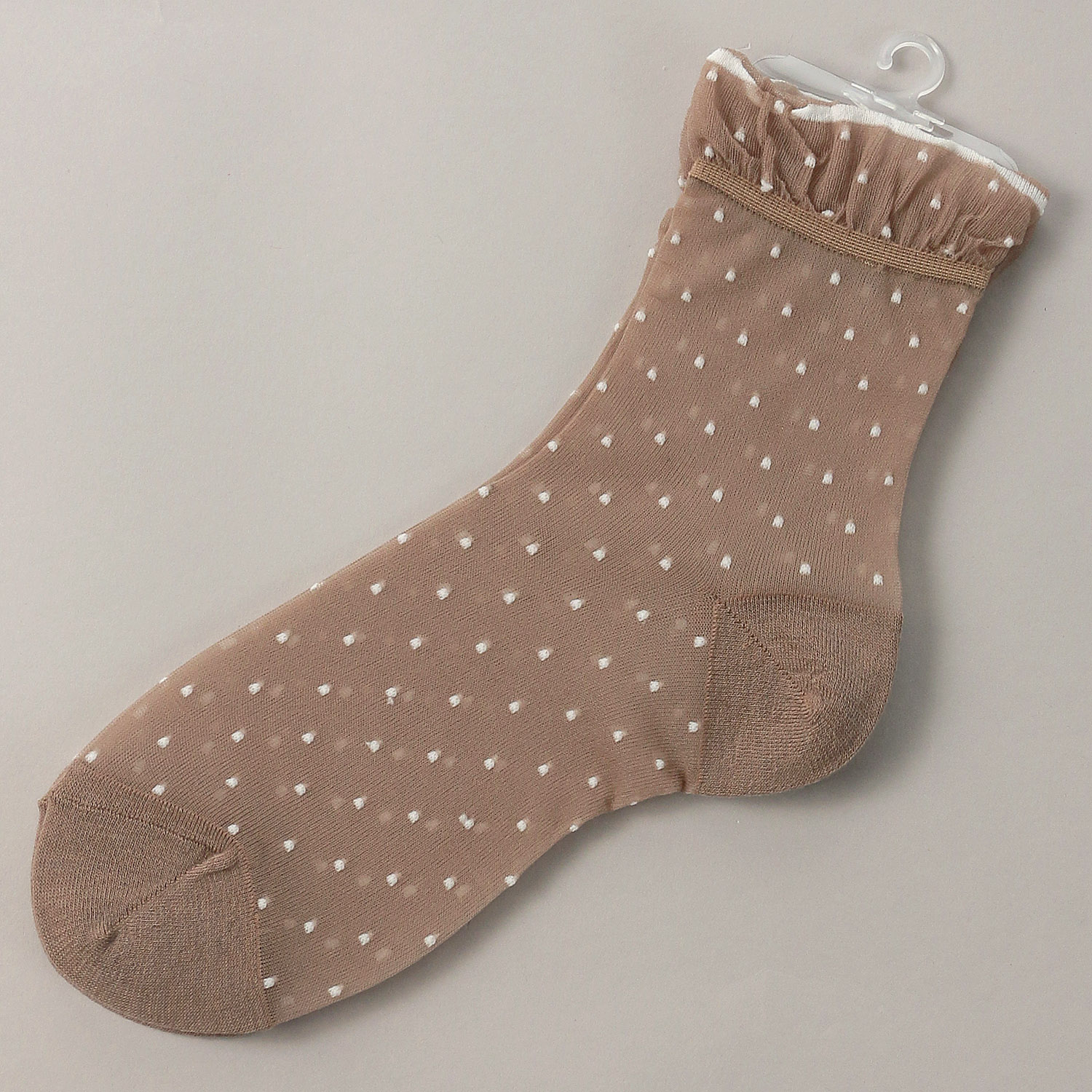 やわらかナイロン シースルーソックス  ドット柄