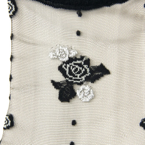 シースルーソックス ほんのきもちドットローズ柄 - 画像2