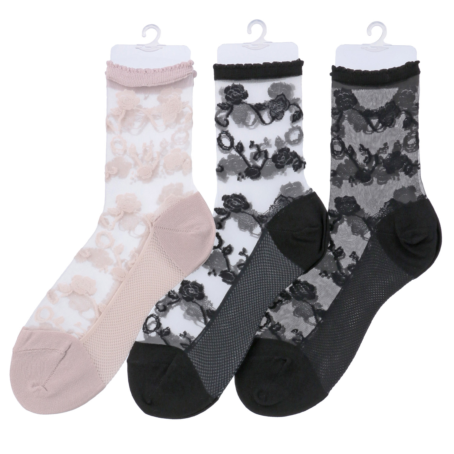 シースルーソックス≪大寸≫  ほんのきもち ハイゲージ シルク混 靴下 - 画像1