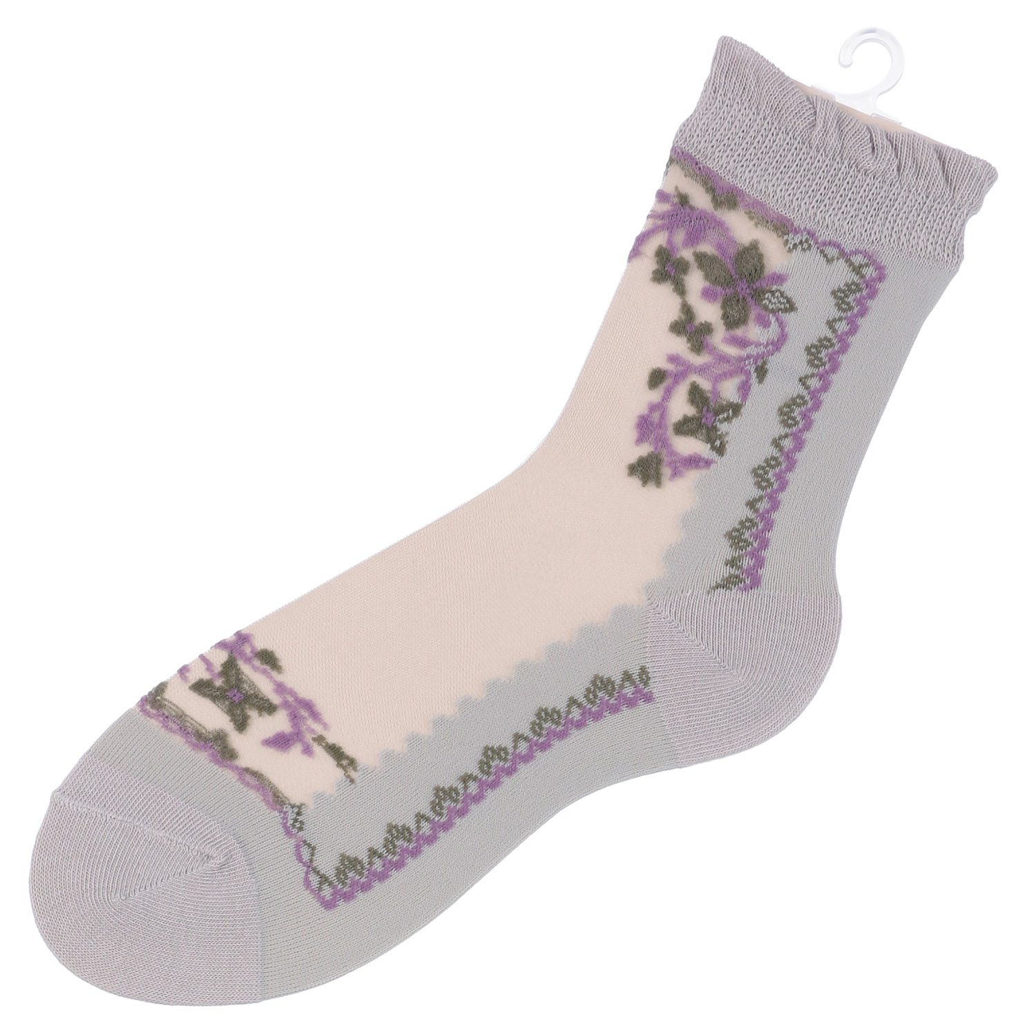 シースルーソックス  花と幾何 - 画像2