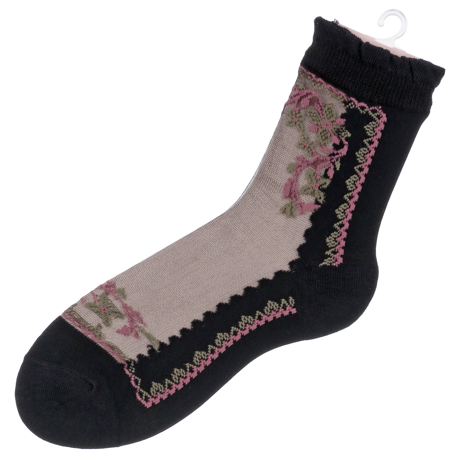 シースルーソックス  花と幾何 - 画像5