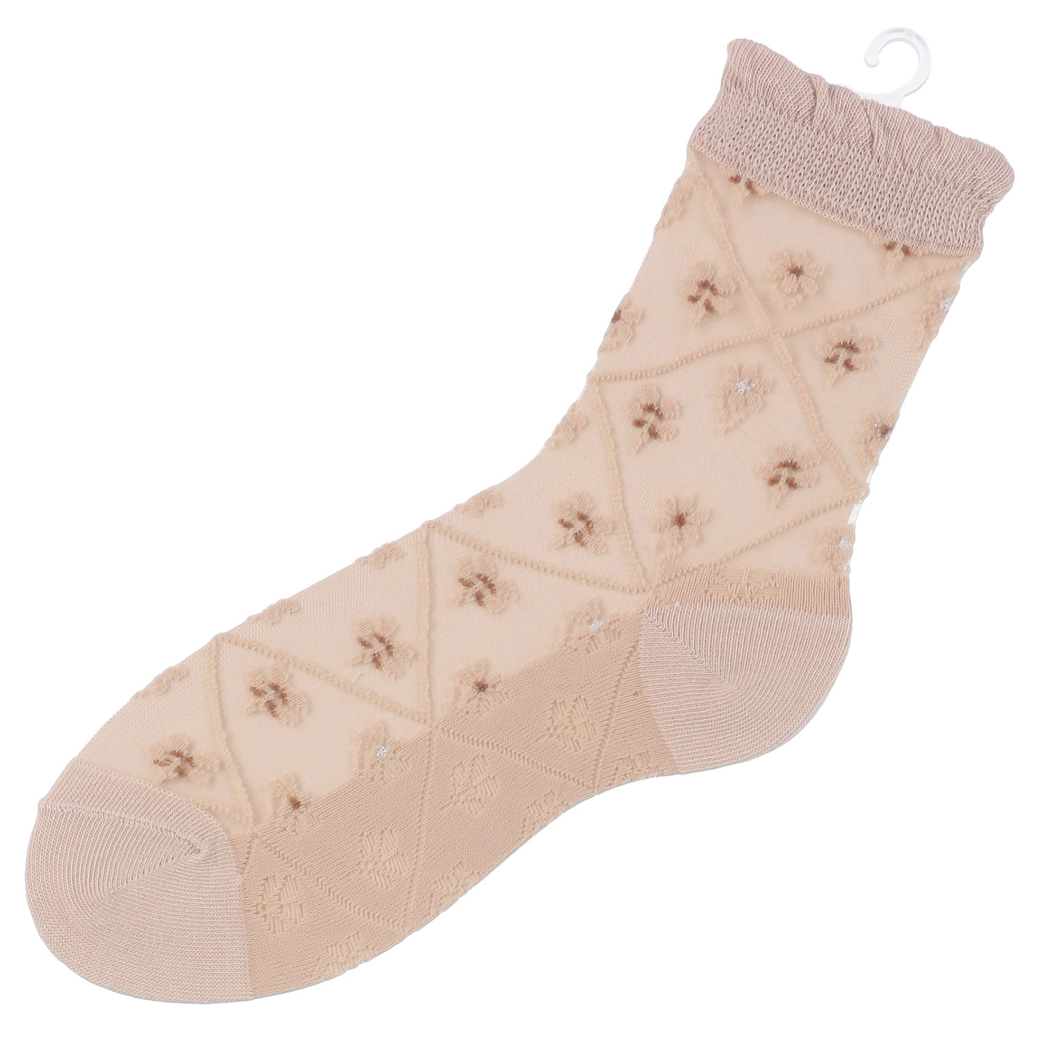 シースルーソックス 花ダイヤ柄 - 画像6