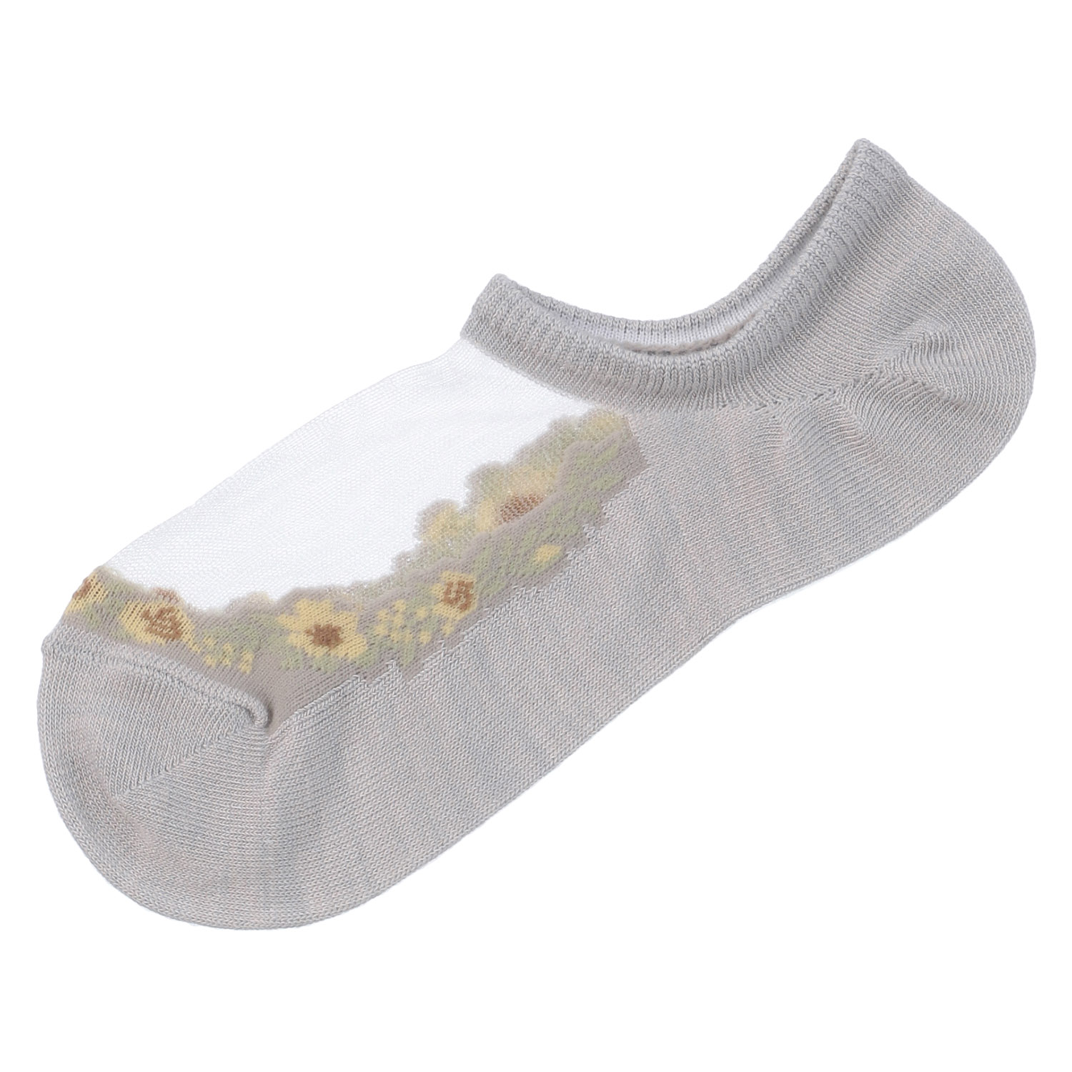 シースルーソックス  カバーソックス  花草柄