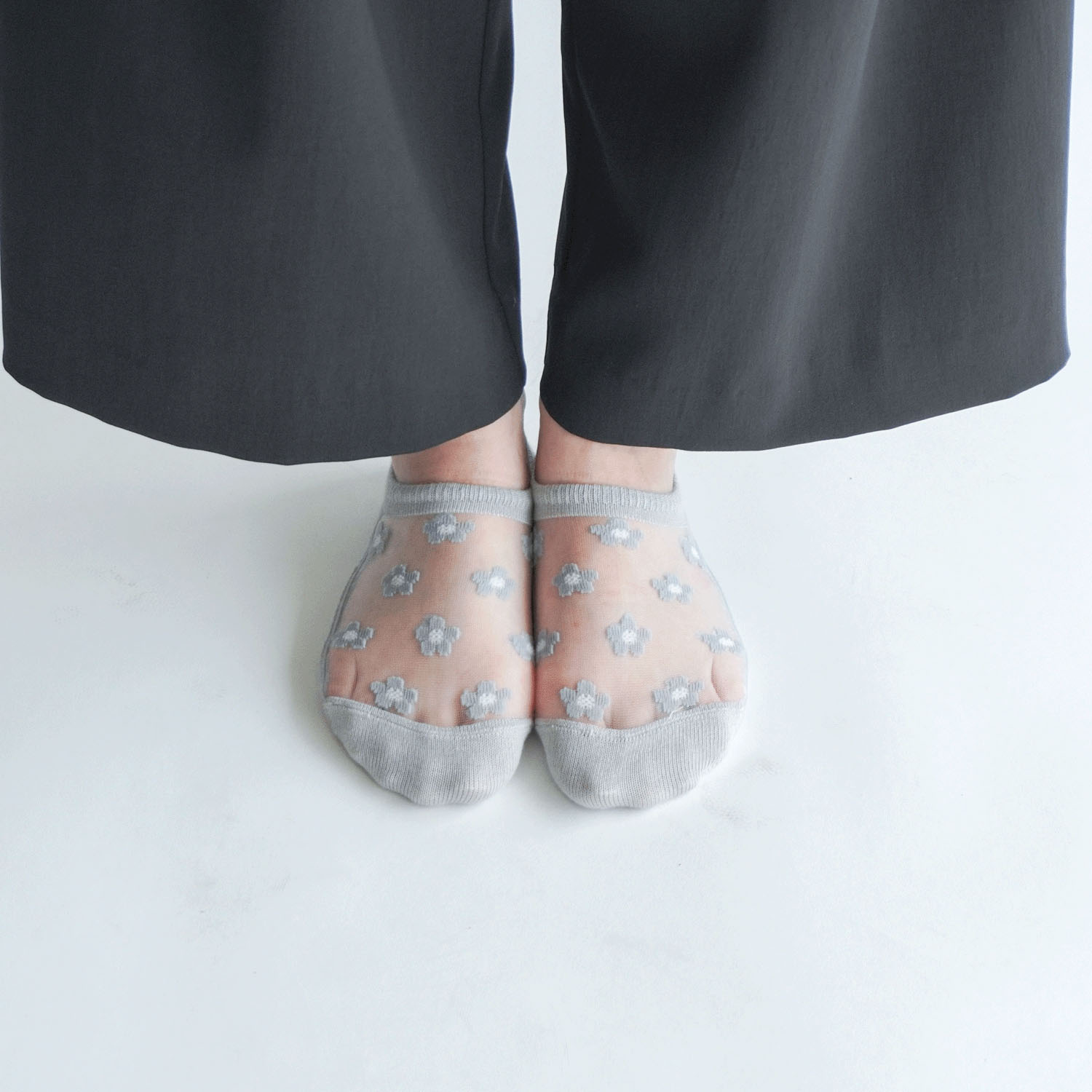 シースルーソックス  カバーソックス デイジー柄 - 画像4