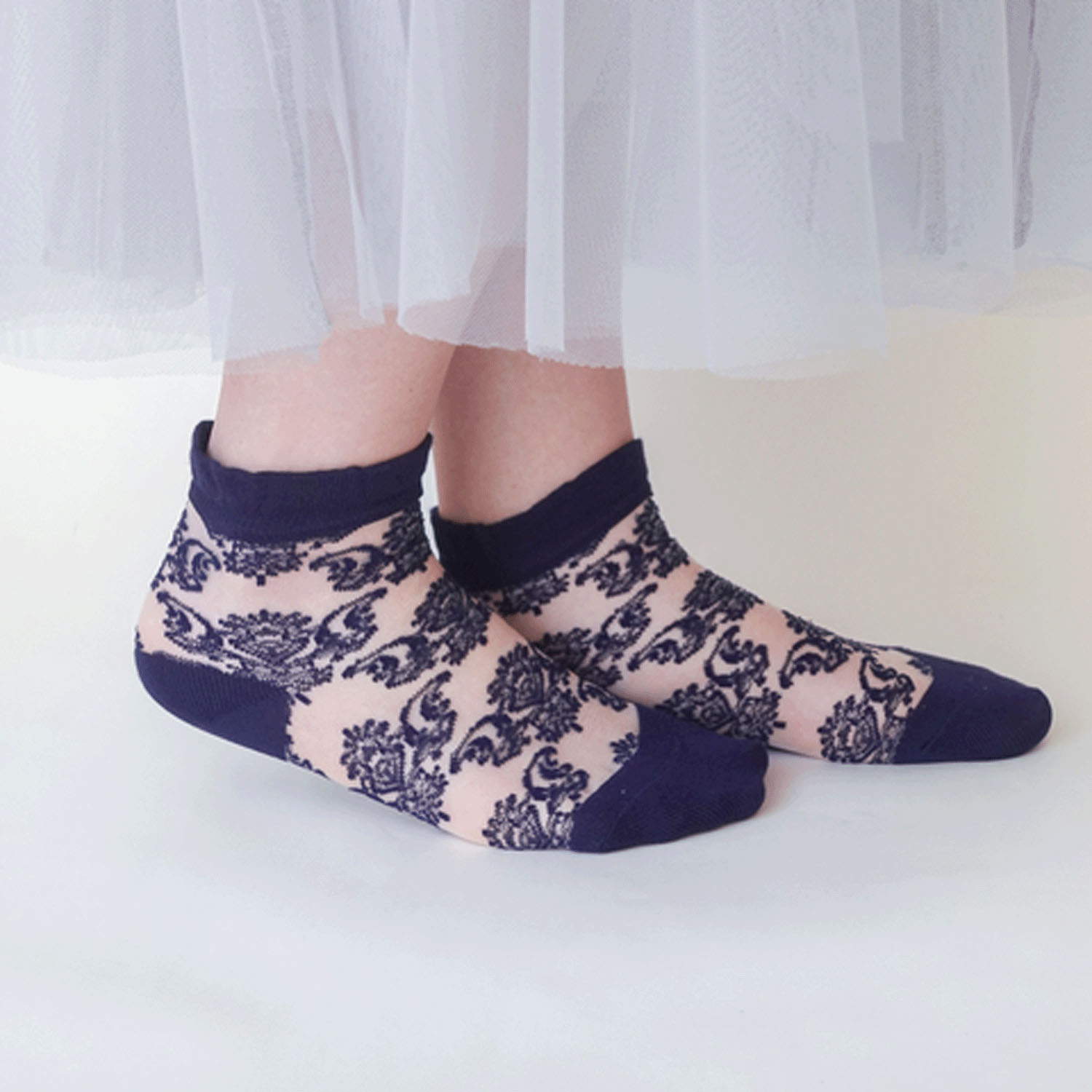 25SS新作 シースルーソックス ダマスク柄【在庫限り】 - 画像11