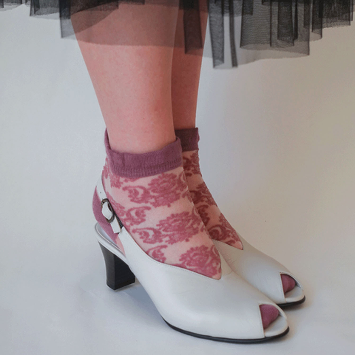 25SS新作 シースルーソックス ダマスク柄【在庫限り】 - 画像8