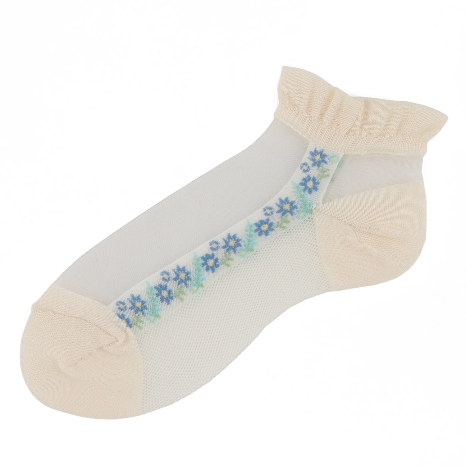 シースルーソックス  ショート丈 ライン花柄【在庫限り】 - 画像8