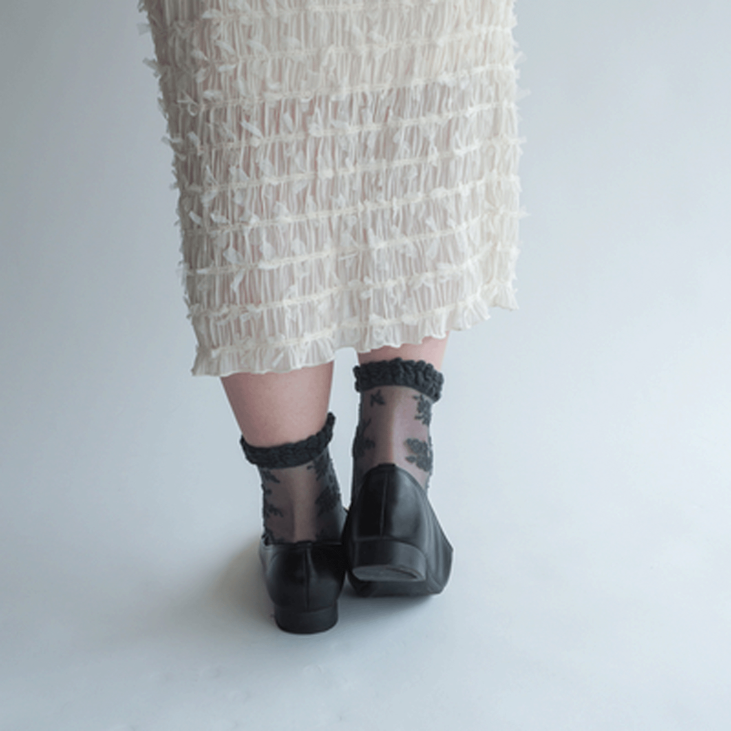 大人気★シースルーソックス 総バラ柄 - 画像8