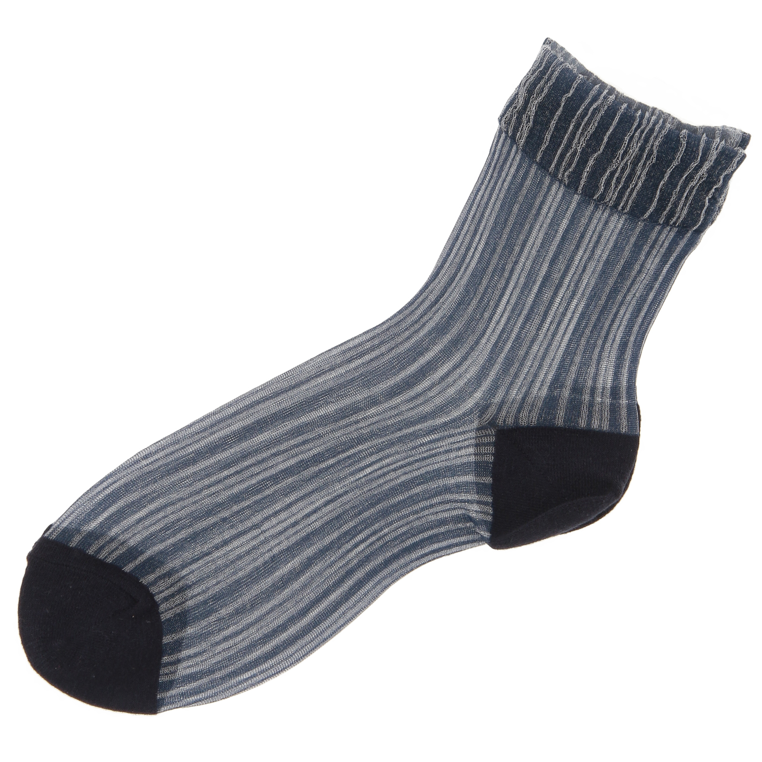 【ネイビーのみ】やわらかナイロン シースルーソックス  ストライプ柄【在庫限り】 - 画像11