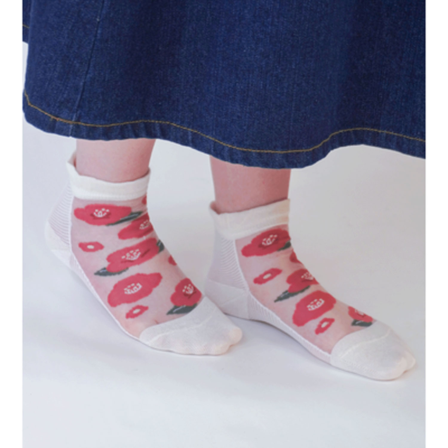 25SS新シリーズ シースルーソックス 和モダン 椿柄【在庫限り】 - 画像11