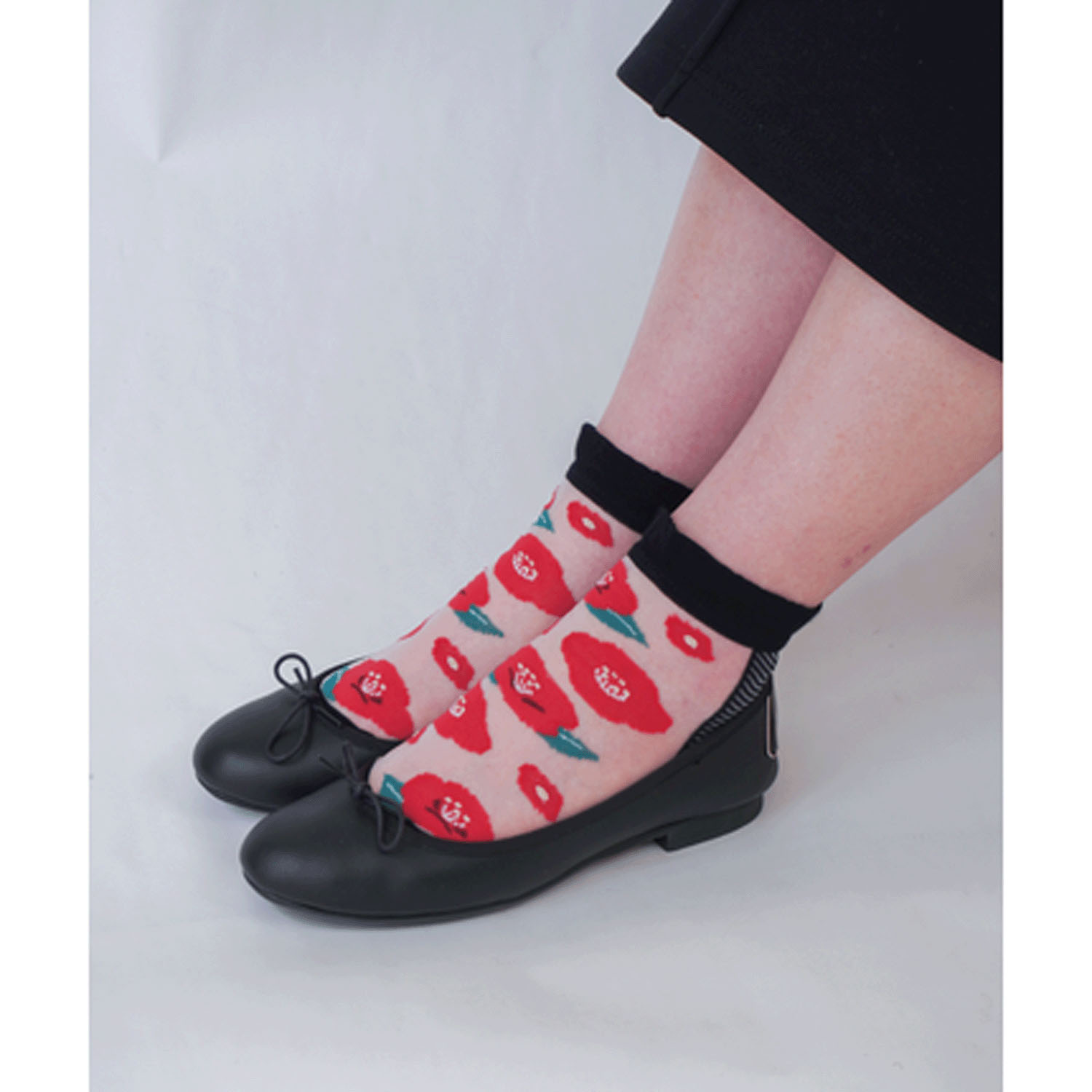 25SS新シリーズ シースルーソックス 和モダン 椿柄【在庫限り】 - 画像9