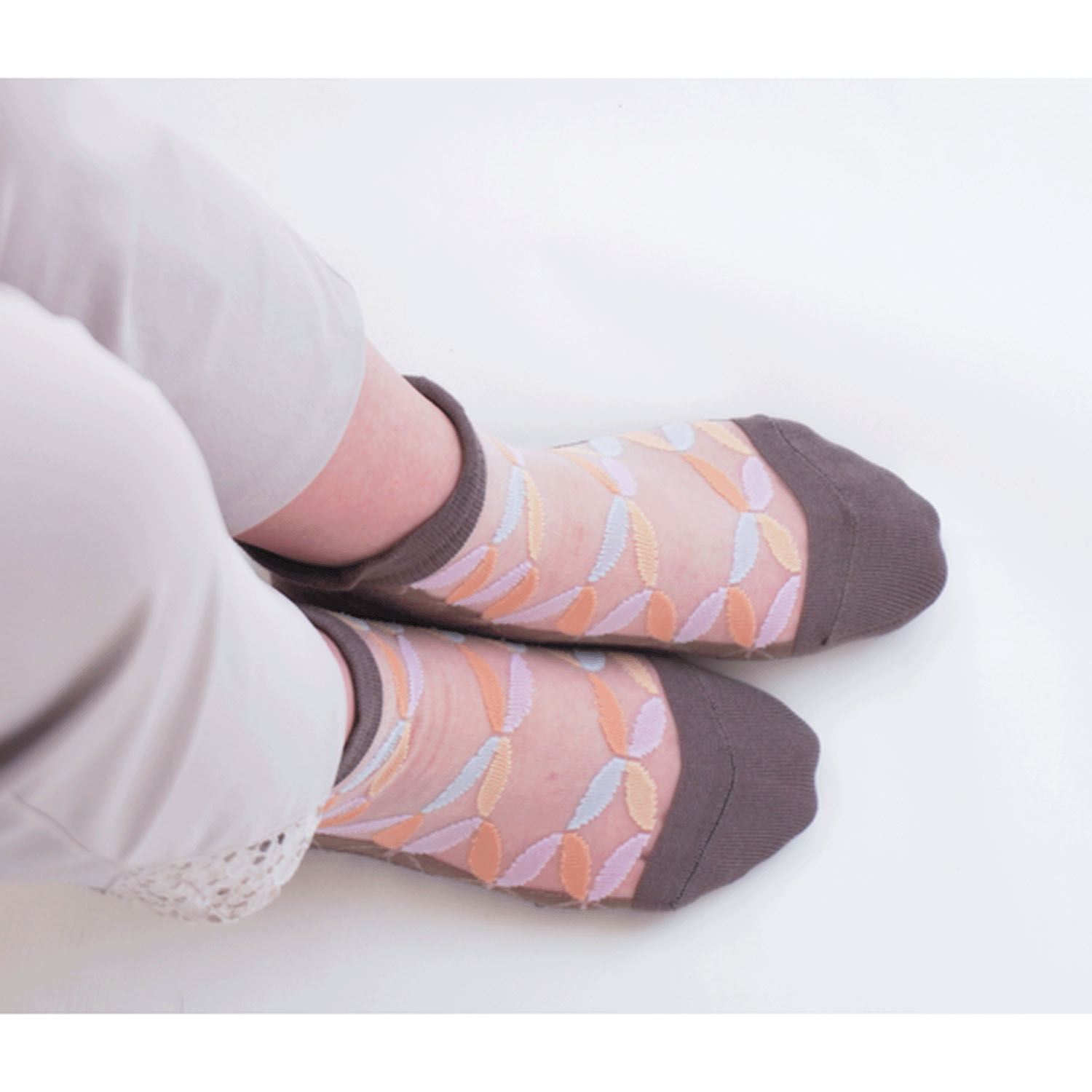 【モカブラウンのみ】25SS新シリーズ シースルーソックス 和モダン 七宝柄【在庫限り】 - 画像11