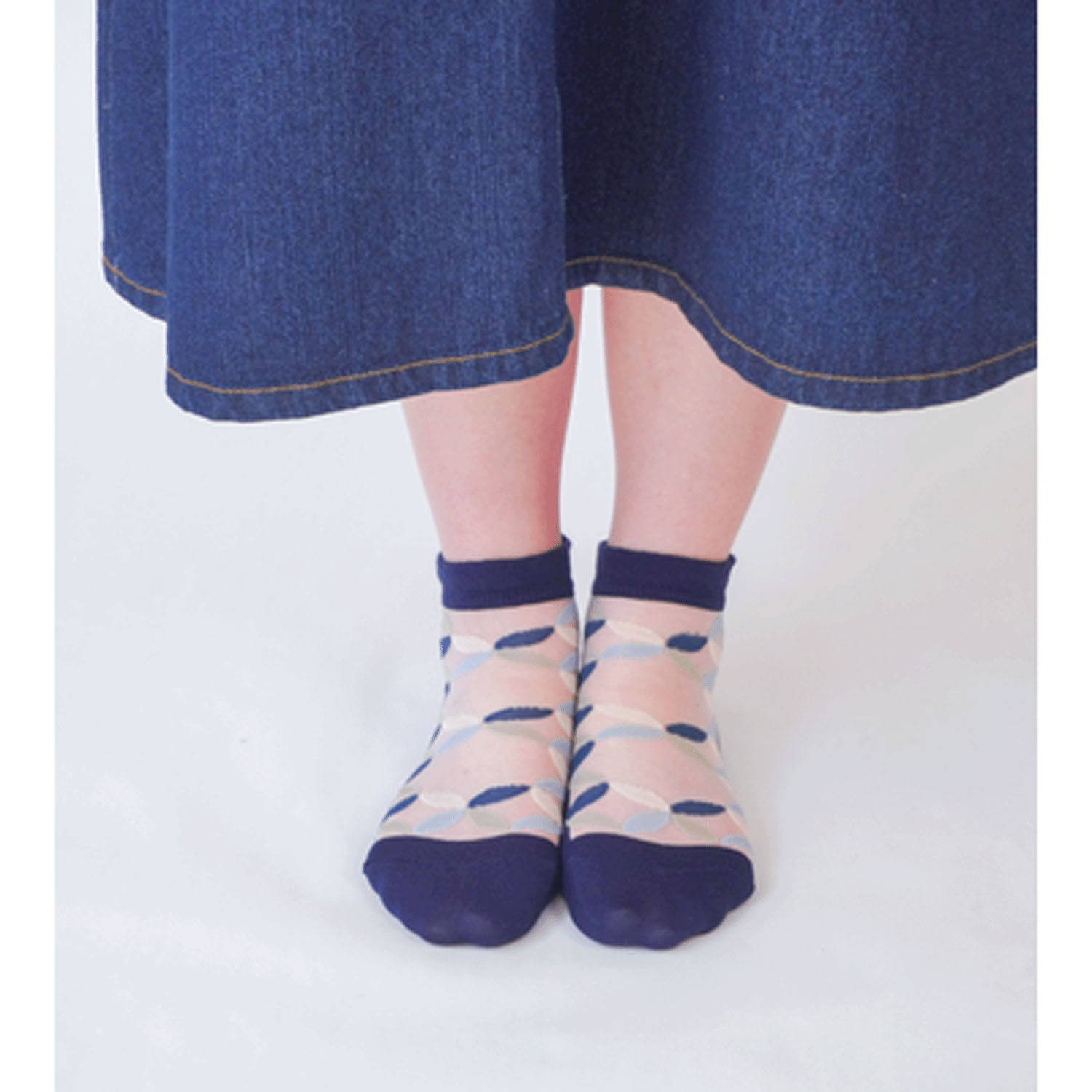 【モカブラウンのみ】25SS新シリーズ シースルーソックス 和モダン 七宝柄【在庫限り】 - 画像13