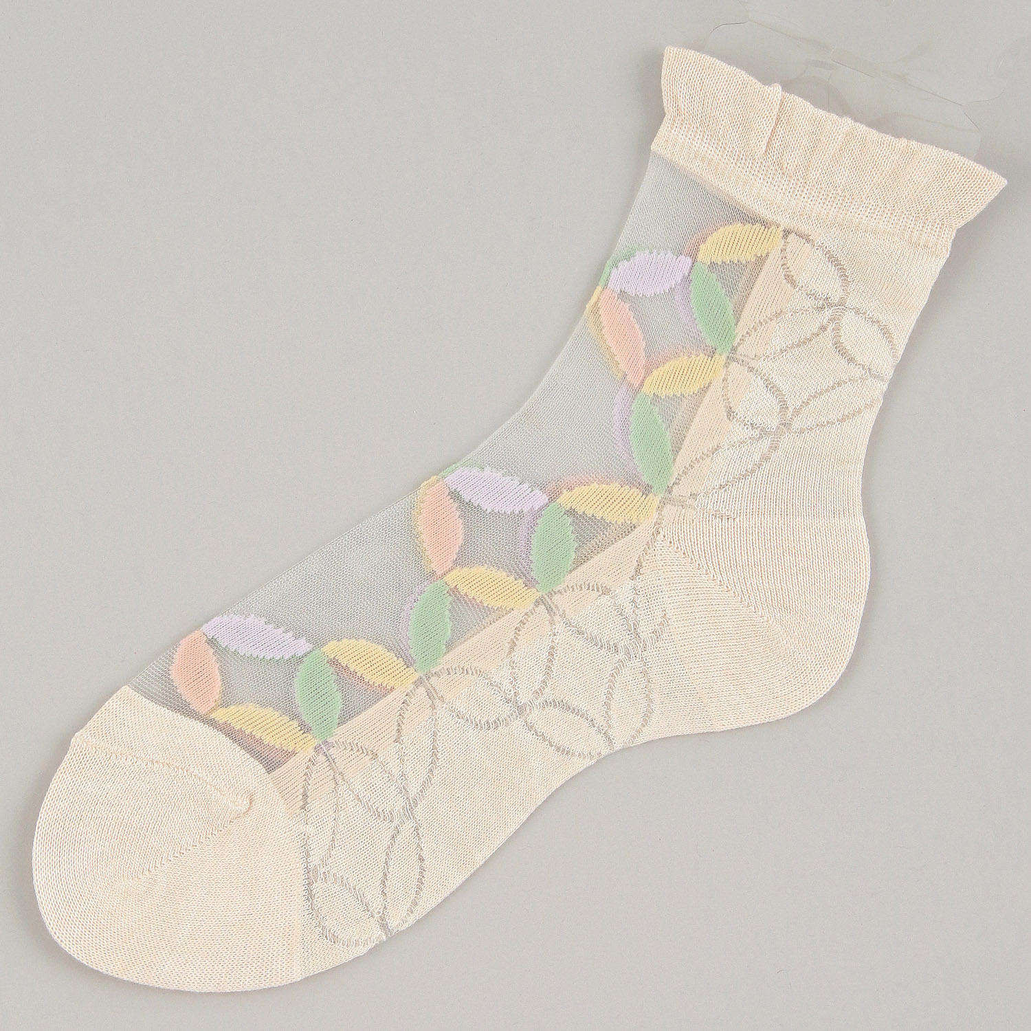 【モカブラウンのみ】25SS新シリーズ シースルーソックス 和モダン 七宝柄【在庫限り】 - 画像7