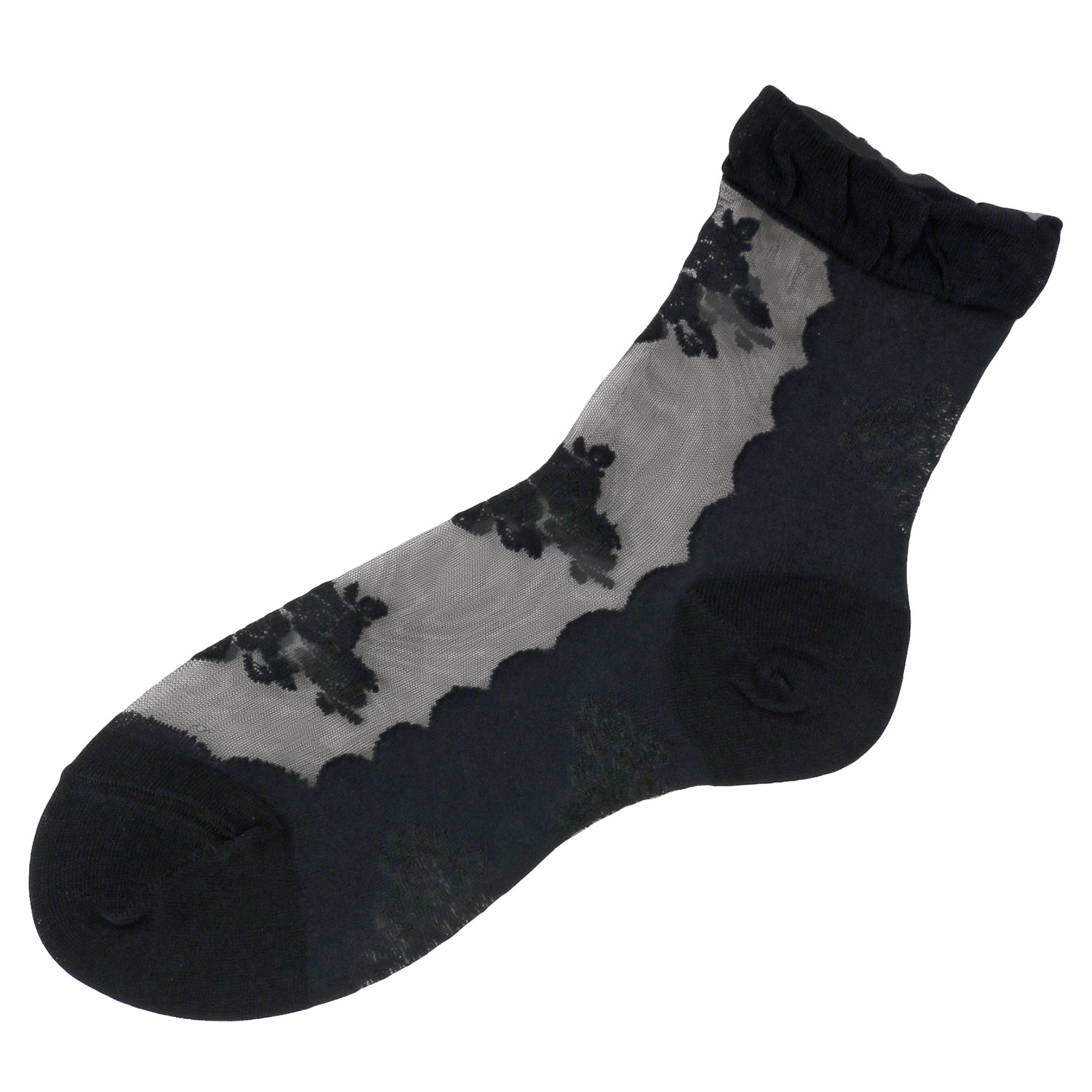 シースルーソックス ほんのきもち ハイゲージ シルク混  ブーケローズ 靴下【在庫限り】 - 画像4