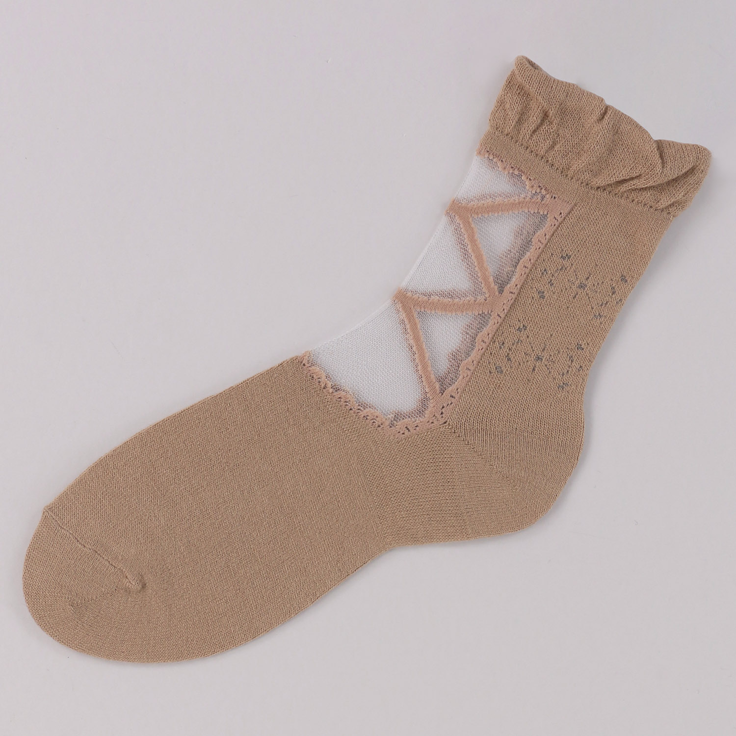 シースルーソックス ほんのきもち 毛混 透かし編み上げ 靴下【在庫限り】 - 画像5