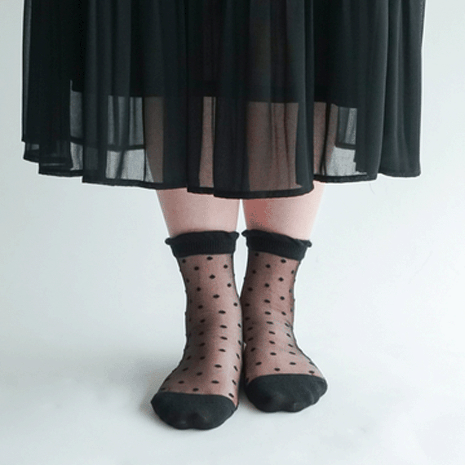 大人気★《大寸》シースルーソックス 小ドット底付 - 画像11