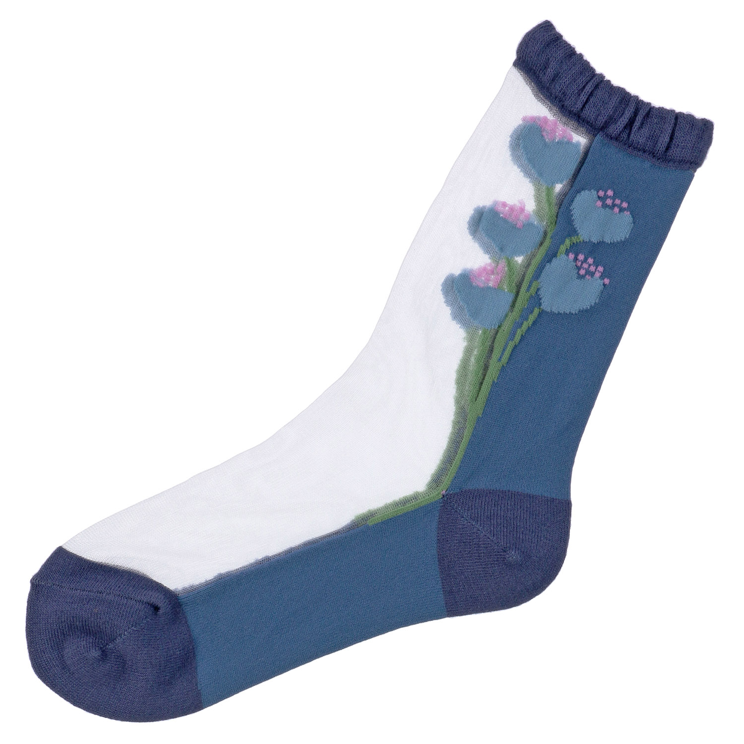 北欧調  お花柄 シースルーソックス - 画像15