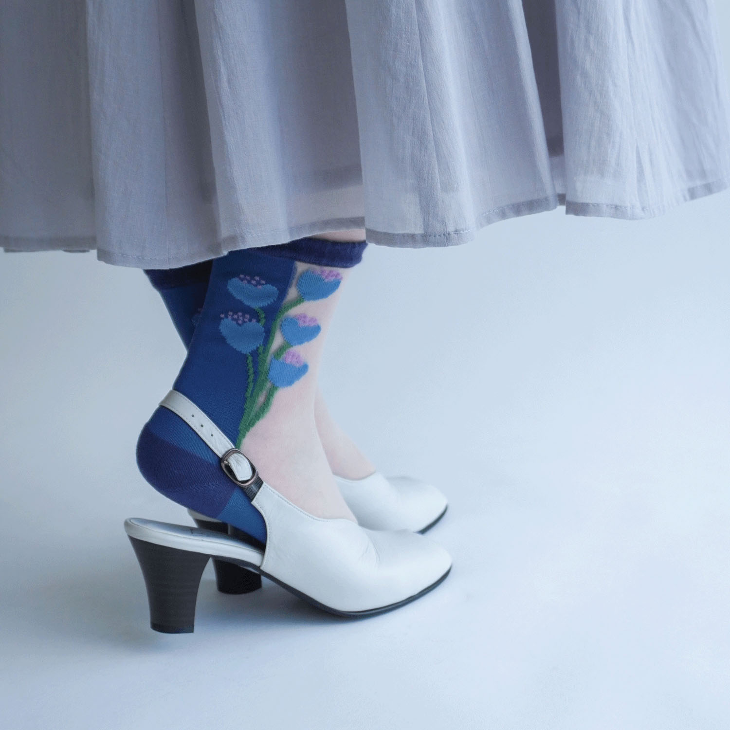 北欧調  お花柄 シースルーソックス - 画像22