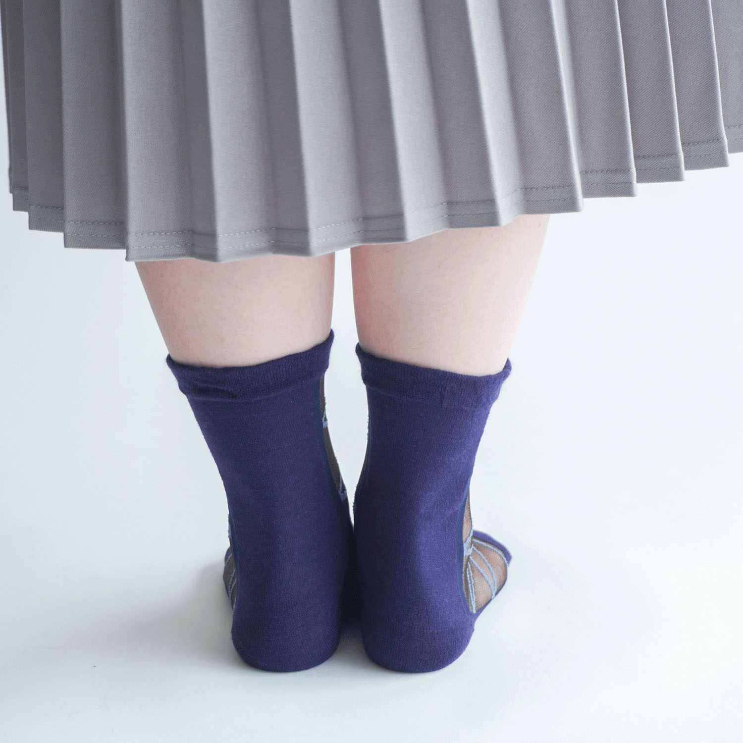 25AW新柄  シースルーソックス ハイクルー  カシミヤ混 リボン柄【在庫限り】 - 画像12