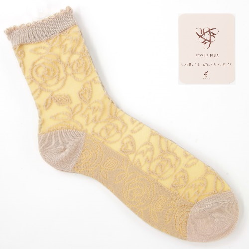 大人気★《大寸》シースルーソックス レース薔薇柄 - 画像14