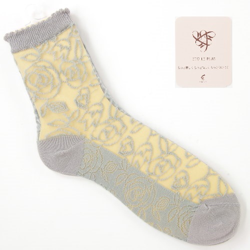 大人気★《大寸》シースルーソックス レース薔薇柄 - 画像3