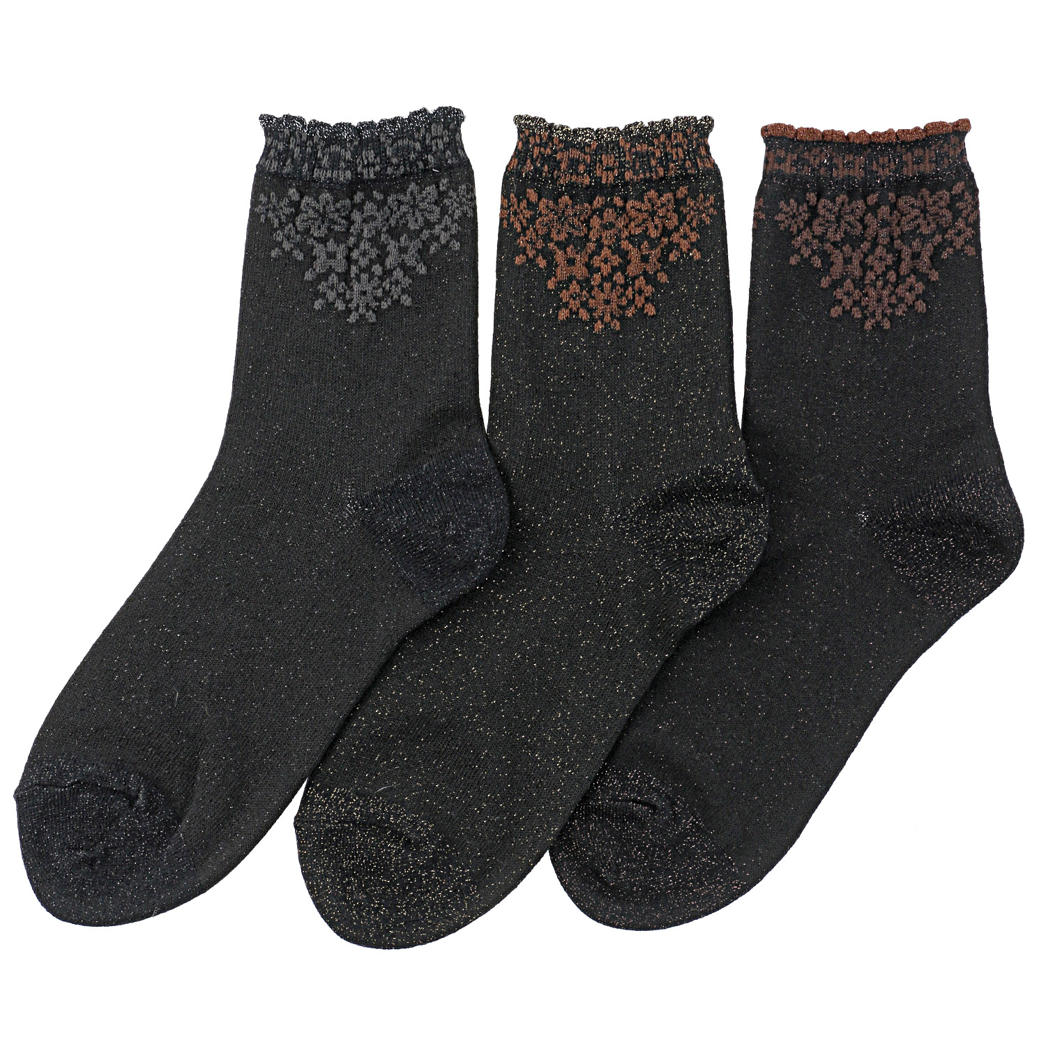 ラメソックス  クルー丈  ゴム下 幾何柄【在庫限り】 - 画像1