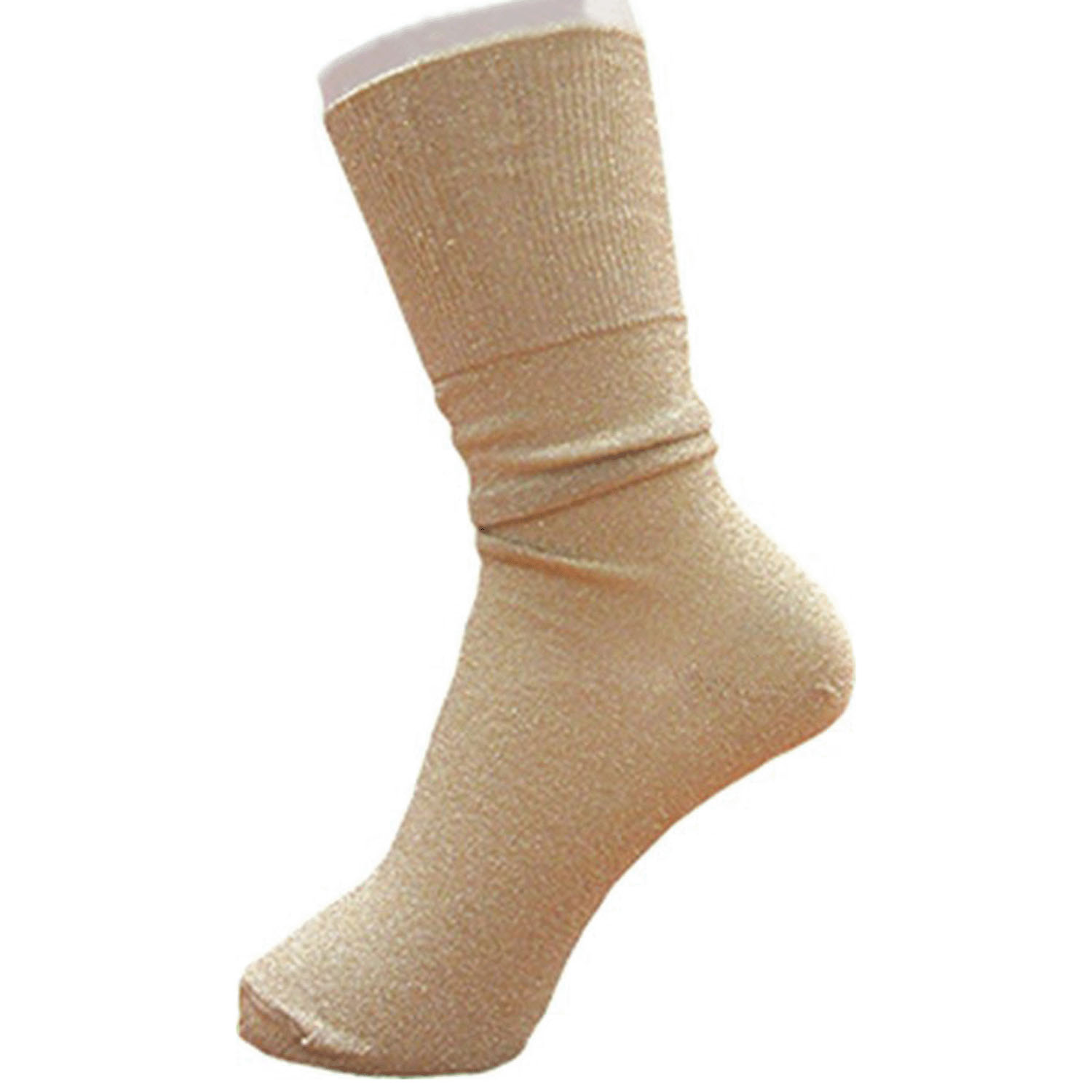 ギュレ 丈長 ラメ平無地靴下 - 画像2