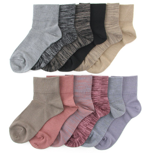 口ゴム無し毛混無地ソックス【在庫限り】