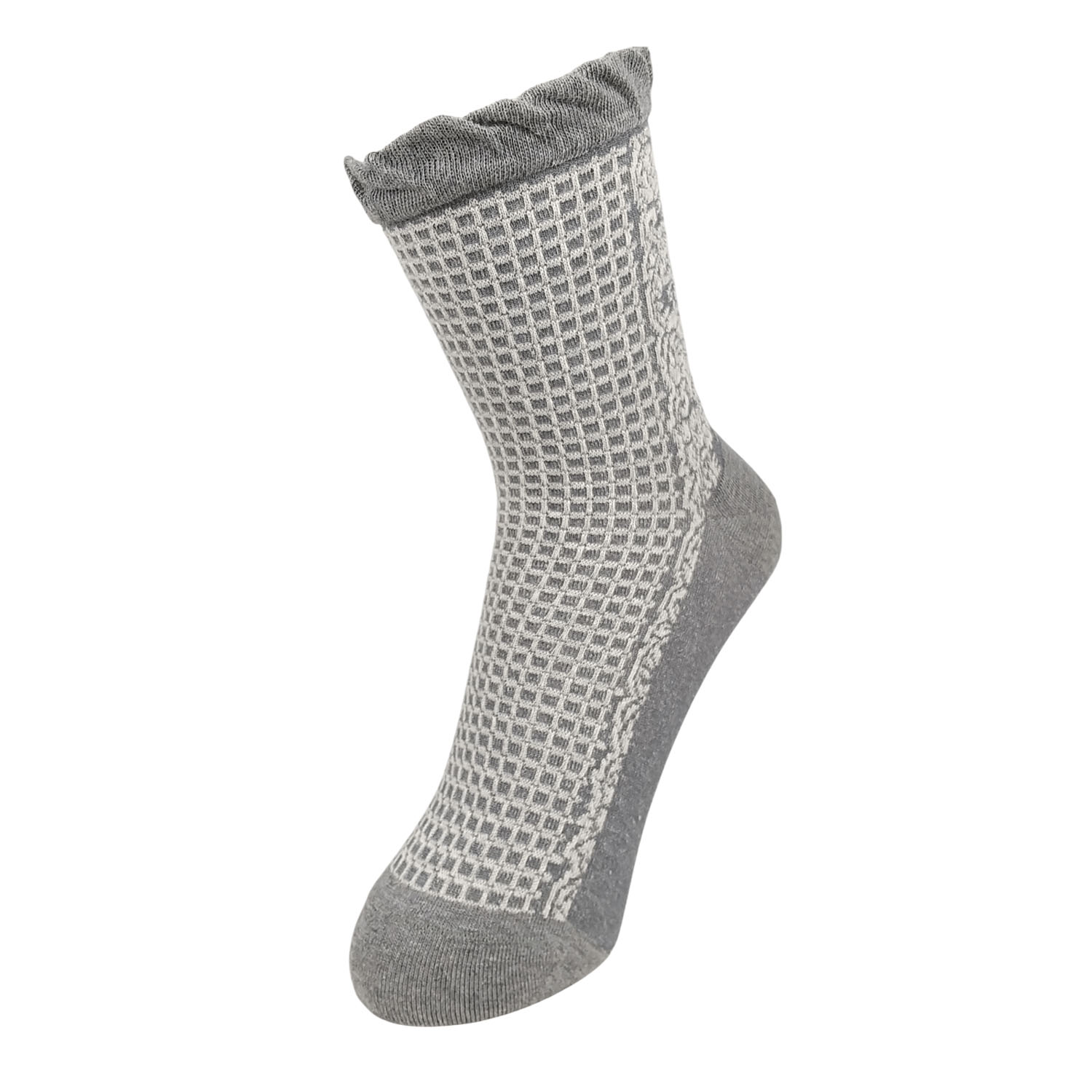 ギュレ 小寸（21－23cm）フロート薔薇柄ソックス 滑り止め付【在庫限り】 - 画像2