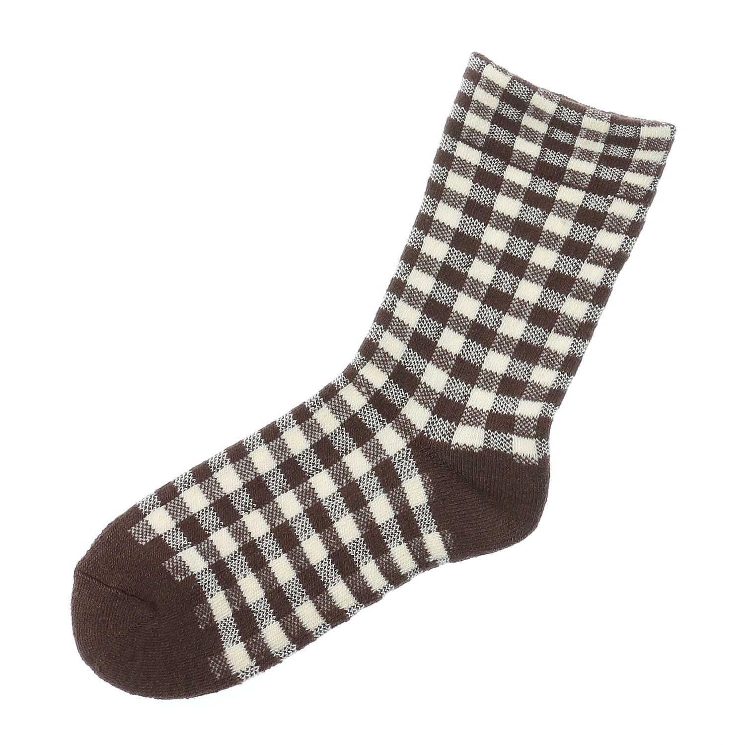 足底パイルクルー丈ソックス ギンガムチェック柄【在庫限り】 - 画像1