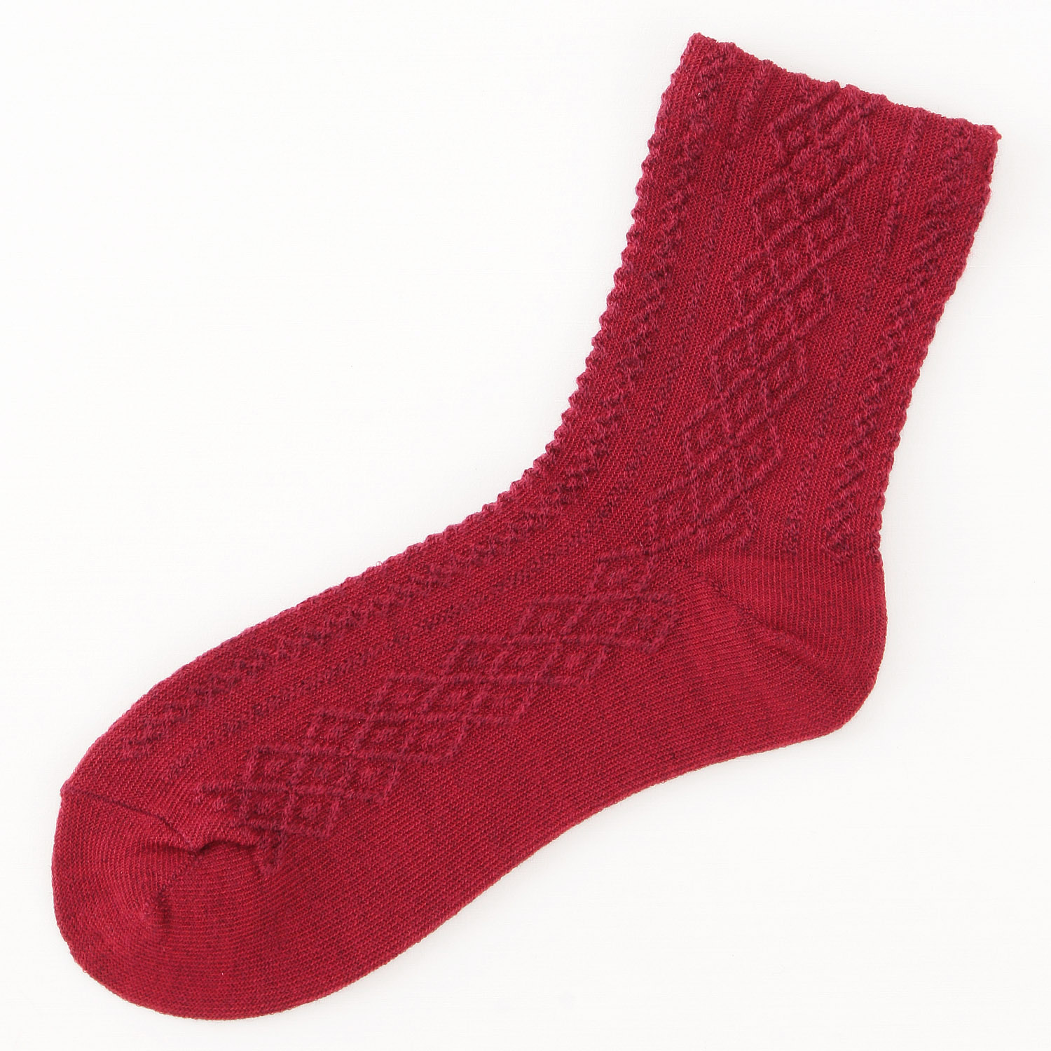 ぬくもり婦人ソックス フロートダイヤ柄【在庫限り】 - 画像2