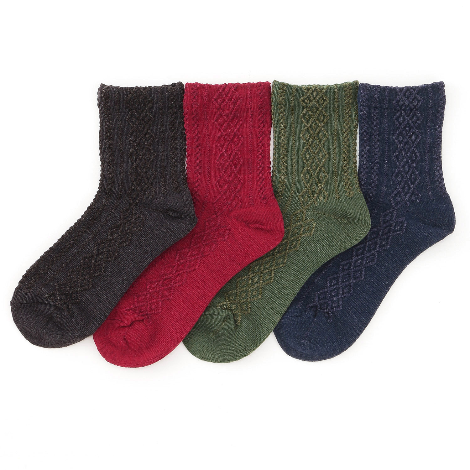 ぬくもり婦人ソックス フロートダイヤ柄【在庫限り】 - 画像1