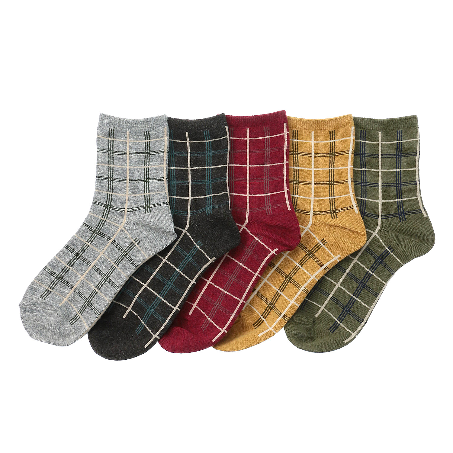 ぬくもり婦人ソックス チェック柄