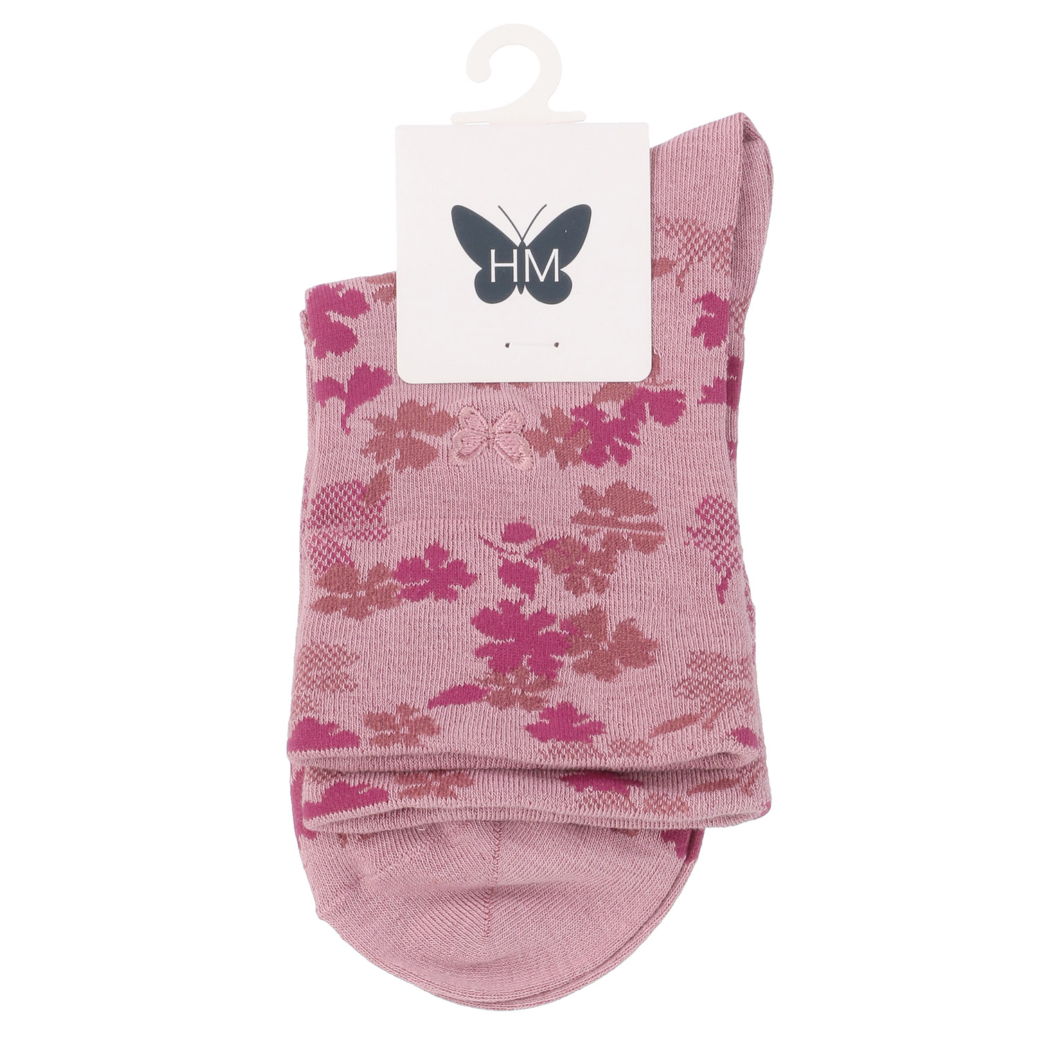 ハナエモリ 綿レーヨン 総柄 クルー丈ソックス【在庫限り】 - 画像4