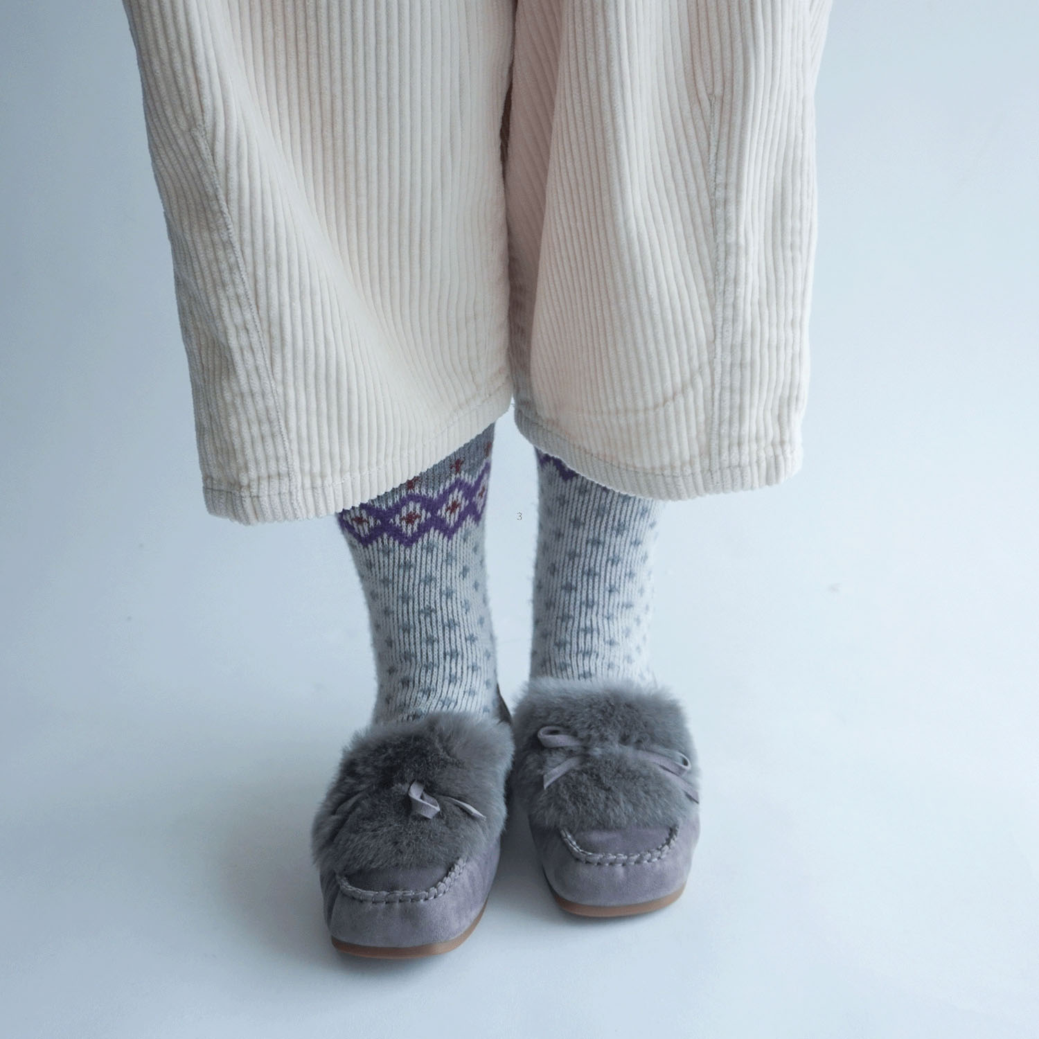 【レッドのみ】ギュレ 表起毛 ノルディック柄 靴下 日本製【在庫限り】 - 画像11