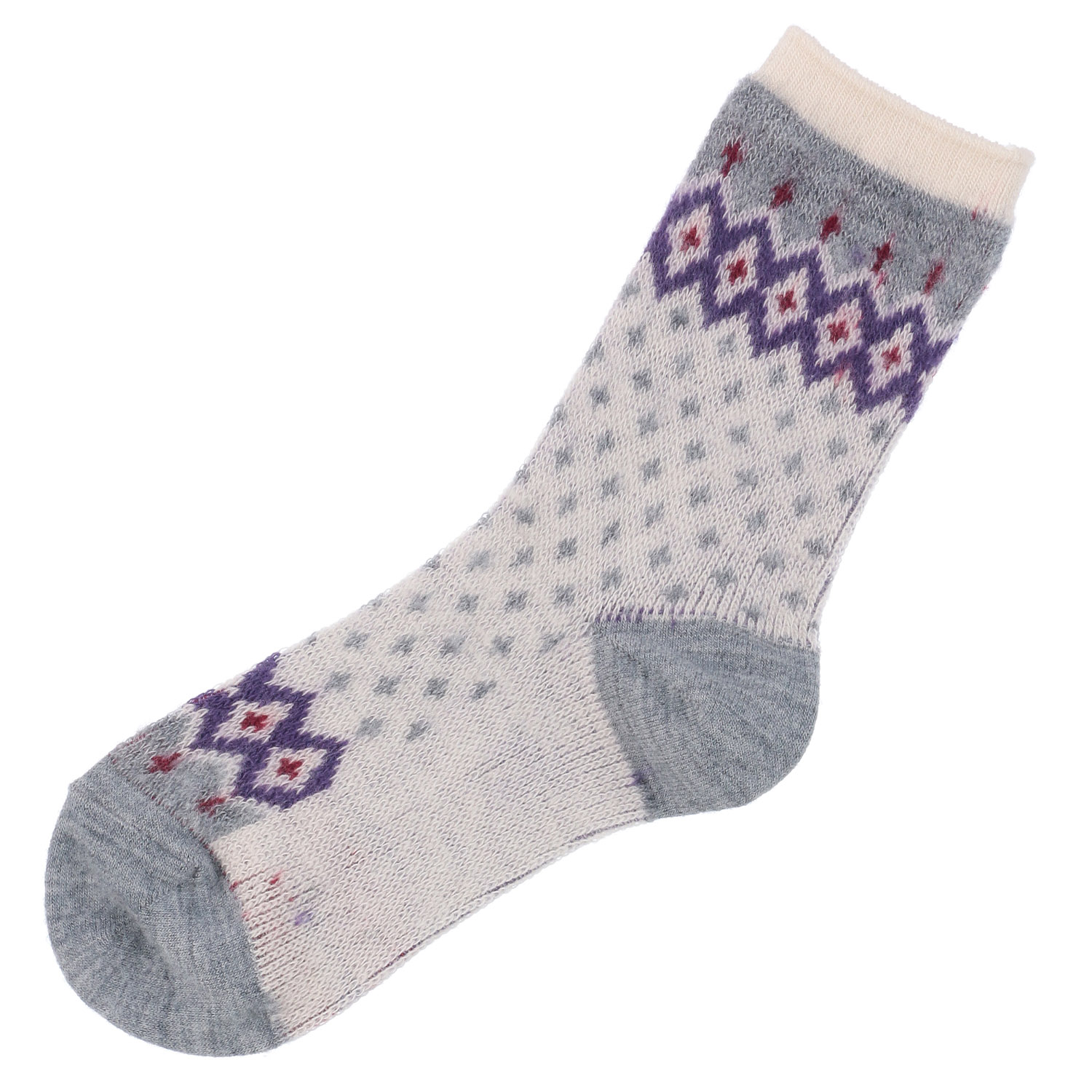 【レッドのみ】ギュレ 表起毛 ノルディック柄 靴下 日本製【在庫限り】 - 画像6