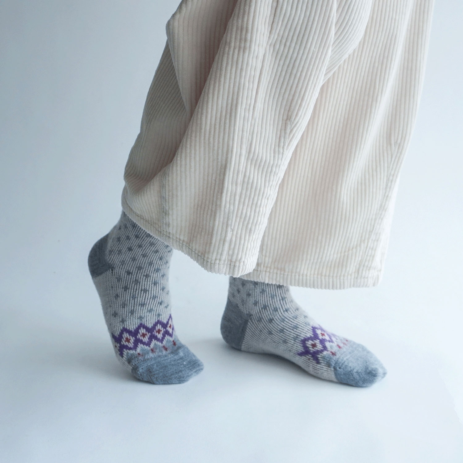 【レッドのみ】ギュレ 表起毛 ノルディック柄 靴下 日本製【在庫限り】 - 画像8