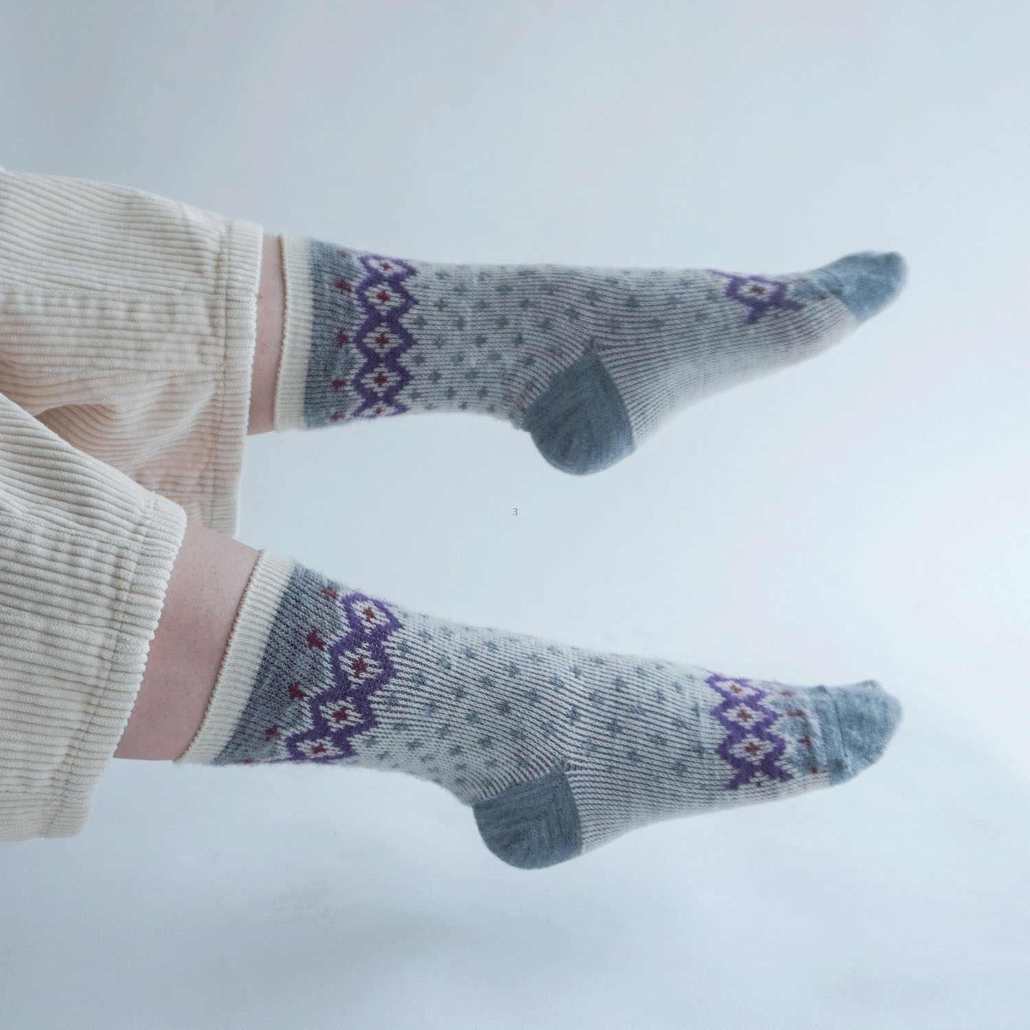 【レッドのみ】ギュレ 表起毛 ノルディック柄 靴下 日本製【在庫限り】 - 画像10