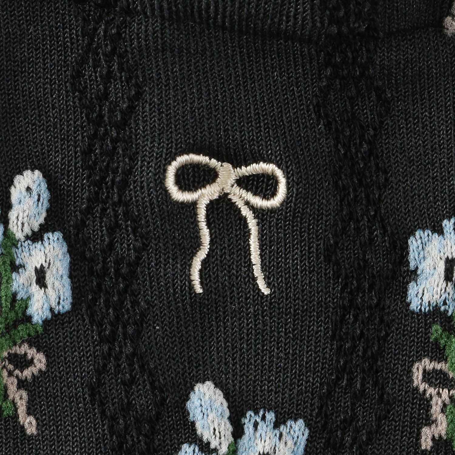 Natural Collection  クルー丈  リボン刺しゅうつき 靴下 - 画像3