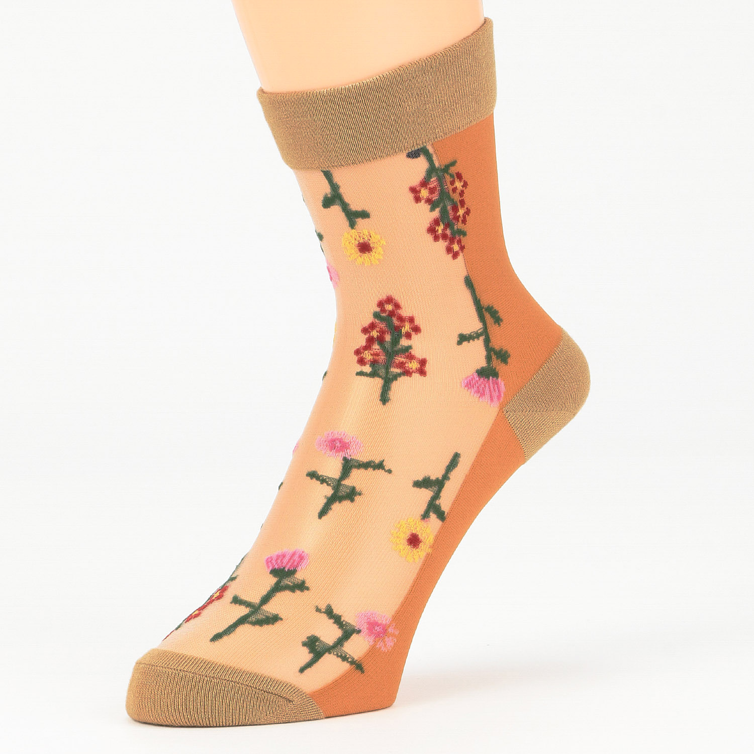 Natural Collection  クルー丈 シルクMIX シースルー 靴下 - 画像2