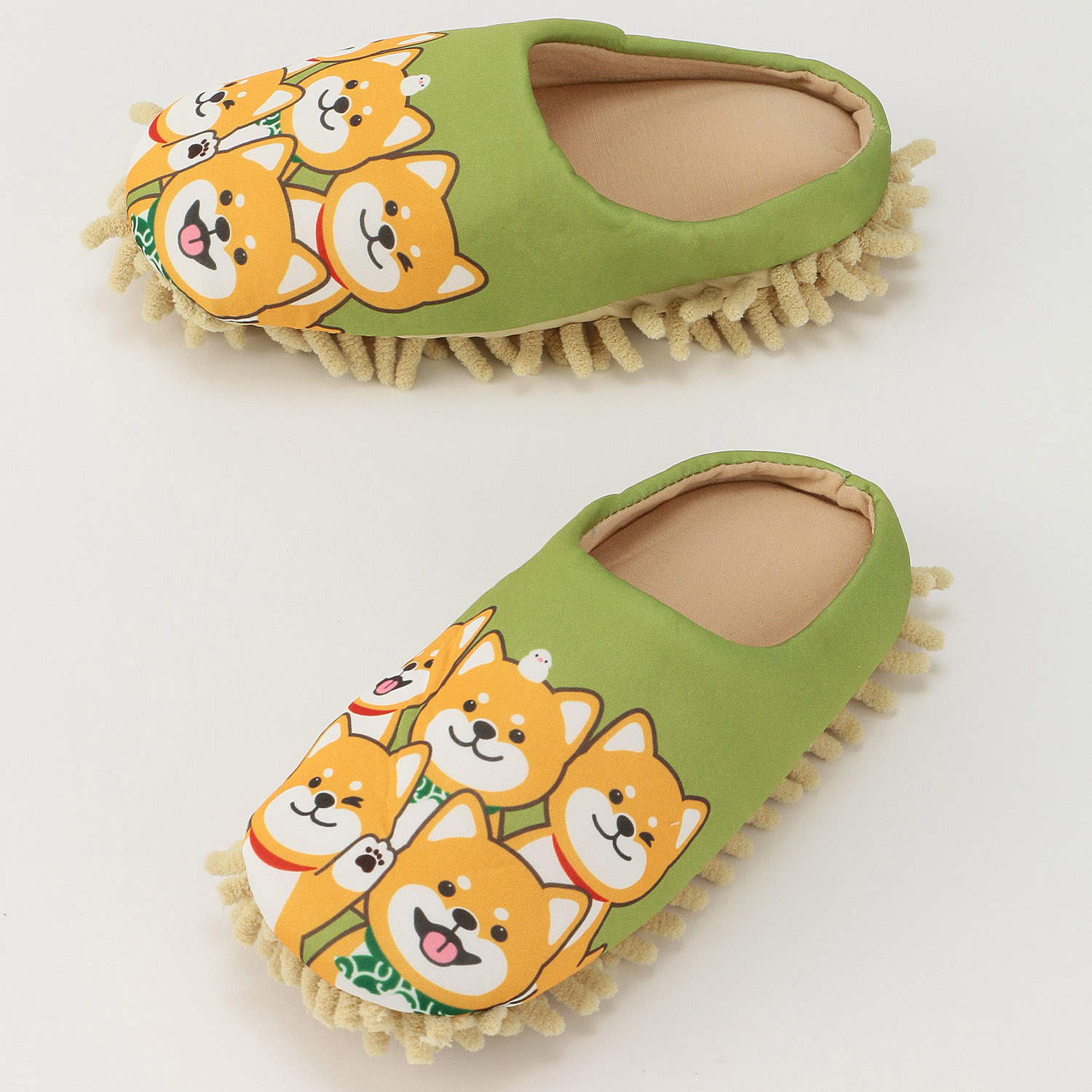 モップ付きルームシューズ シバ犬いっぱい - 画像2